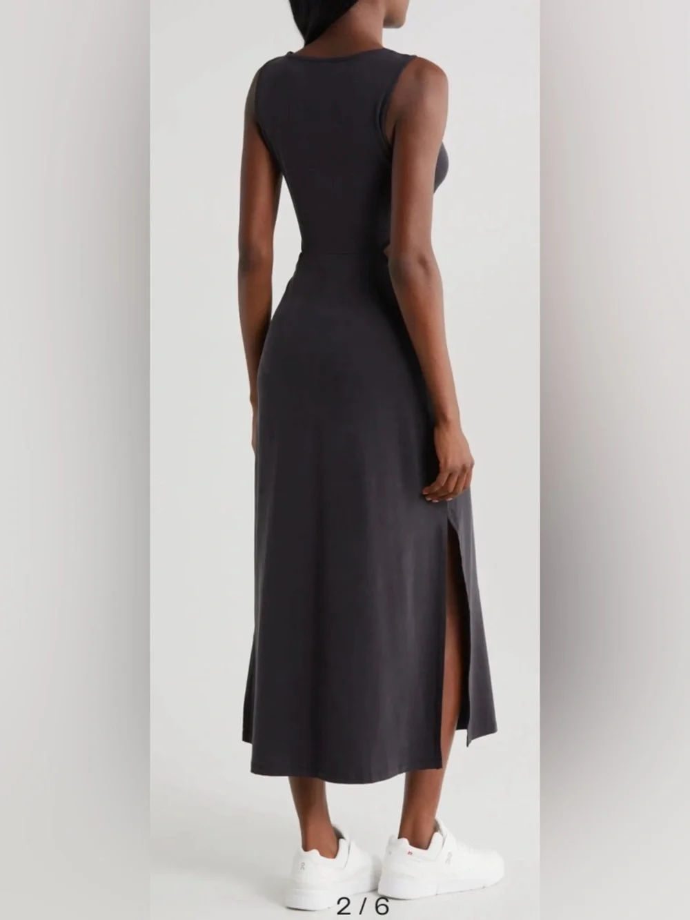 Beyond Yoga Black Twist-Knot Cutout Midi Dress M - Picture 10 of 15